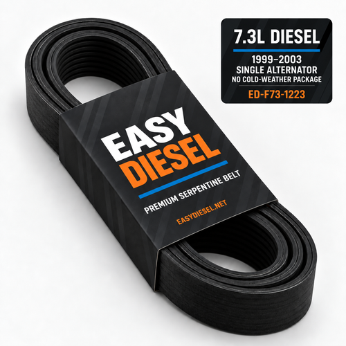 Easy Diesel premium serpentine belt for 7.3L diesel 1999–2003 single-alternator applications without cold-weather package